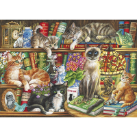 GIBSONS Puzzle Kočičky v knihách 1000 dílků