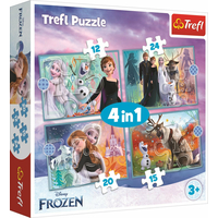 TREFL Puzzle Ledové království: Úžasný svět 4v1 (12,15,20,24 dílků)