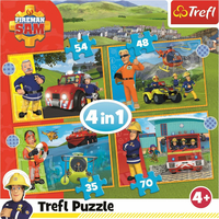 TREFL Puzzle Statečný požárník Sam 4v1 (35,48,54,70 dílků)