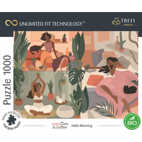 TREFL Puzzle UFT Yoga, Cats & Coffee: Dobré ráno 1000 dílků