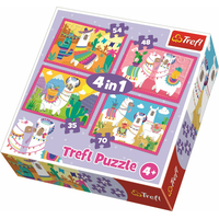 TREFL Puzzle Veselé lamy 4v1 (35,48,54,70 dílků)