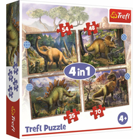 TREFL Puzzle Zajímaví dinosauři 4v1 (35,48,54,70 dílků)