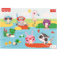TREFL Dřevěná vkládačka Fisher Price Zvířátka u vody