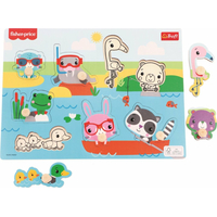 TREFL Dřevěná vkládačka Fisher Price Zvířátka u vody