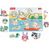 TREFL Dřevěná vkládačka Fisher Price Zvířátka u vody