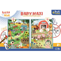 Oboustranné puzzle Treflíci na statku BABY MAXI 2x10 dílků