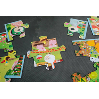 Oboustranné puzzle Treflíci na statku BABY MAXI 2x10 dílků