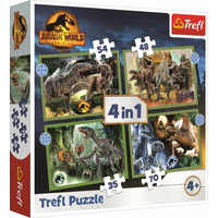 TREFL Puzzle Jurský svět: Nadvláda 4v1 (35,48,54,70 dílků)