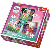 TREFL Puzzle Nella, princezna rytířů a její svět 3v1 (20,36,50 dílků)