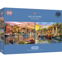 GIBSONS Puzzle Plachetnice při západu slunce 2x500 dílků