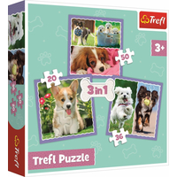 TREFL Puzzle Roztomilá štěňata 3v1 (20,36,50 dílků)