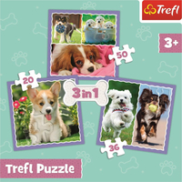 TREFL Puzzle Roztomilá štěňata 3v1 (20,36,50 dílků)