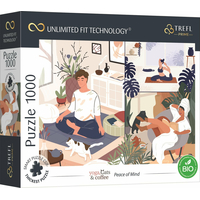 TREFL Puzzle UFT Yoga, Cats & Coffee: Klid v duši 1000 dílků