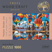 TREFL Wood Craft Origin puzzle Barevné balóny 1000 dílků