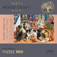 TREFL Wood Craft Origin puzzle Psí přátelství 1000 dílků