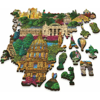 TREFL Wood Craft Origin puzzle Slavná místa Francie 1000 dílků