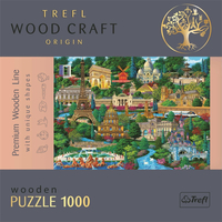 TREFL Wood Craft Origin puzzle Slavná místa Francie 1000 dílků