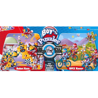 GRAFIX Panoramatické puzzle Závod robotů & Závodníci BMX 2x45 dílků