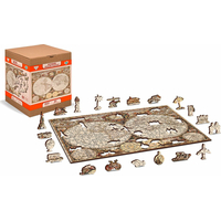 WOODEN CITY Dřevěné puzzle Antická mapa světa 2v1, 75 dílků EKO