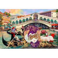 WOODEN CITY Dřevěné puzzle Benátský karneval 2v1, 300 dílků EKO