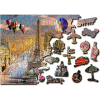 WOODEN CITY Dřevěné puzzle Jaro v Paříži 2v1, 150 dílků EKO