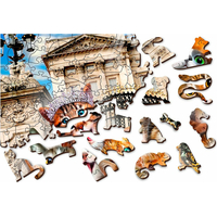 WOODEN CITY Dřevěné puzzle Koťata v Londýně 2v1, 75 dílků EKO