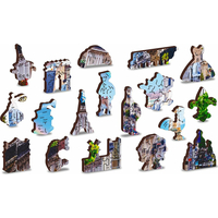 WOODEN CITY Dřevěné puzzle Rušná Paříž 2v1, 150 dílků EKO