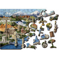 WOODEN CITY Dřevěné puzzle Světové památky 2v1, 300 dílků EKO