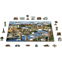 WOODEN CITY Dřevěné puzzle Světové památky 2v1, 75 dílků EKO