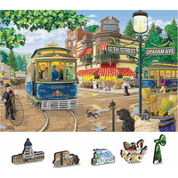 WOODEN CITY Dřevěné puzzle Viktoriánská ulice 2v1, 200 dílků EKO