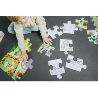 Oboustranné puzzle Treflíci a mláďata v ZOO SUPER GIANT 15 dílků