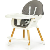 ECOTOYS Jídelní židlička 2v1 Šedá