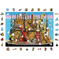 WOODEN CITY Dřevěné puzzle Hudební hrad 2v1, 1010 dílků EKO