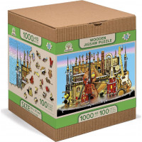 WOODEN CITY Dřevěné puzzle Hudební hrad 2v1, 1010 dílků EKO