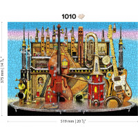 WOODEN CITY Dřevěné puzzle Hudební hrad 2v1, 1010 dílků EKO
