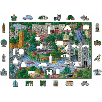 WOODEN CITY Dřevěné puzzle Londýnské památky 2v1, 505 dílků EKO