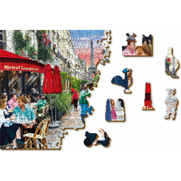 WOODEN CITY Dřevěné puzzle Pařížské bistro 2v1, 505 dílků EKO