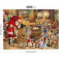 WOODEN CITY Dřevěné puzzle Santova dílna 2v1, 1010 dílků EKO