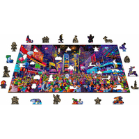 WOODEN CITY Dřevěné puzzle Silvestr 2v1, 505 dílků EKO