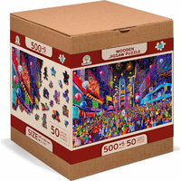 WOODEN CITY Dřevěné puzzle Silvestr 2v1, 505 dílků EKO