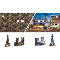 WOODEN CITY Dřevěné puzzle Snídaně v Paříži 2v1, 300 dílků EKO