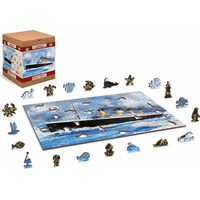 WOODEN CITY Dřevěné puzzle Titanic 2v1, 505 dílků EKO