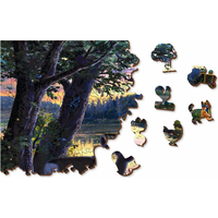 WOODEN CITY Dřevěné puzzle Večer v domě u jezera 2v1, 505 dílků EKO