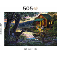 WOODEN CITY Dřevěné puzzle Večer v domě u jezera 2v1, 505 dílků EKO