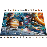 WOODEN CITY Dřevěné puzzle Vesmírná Odyssea 2v1, 2000 dílků EKO