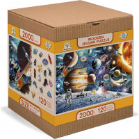 WOODEN CITY Dřevěné puzzle Vesmírná Odyssea 2v1, 2000 dílků EKO