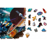 WOODEN CITY Dřevěné puzzle Vesmírná Odyssea 2v1, 2000 dílků EKO