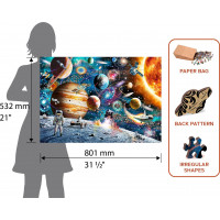 WOODEN CITY Dřevěné puzzle Vesmírná Odyssea 2v1, 2000 dílků EKO