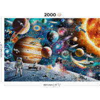 WOODEN CITY Dřevěné puzzle Vesmírná Odyssea 2v1, 2000 dílků EKO