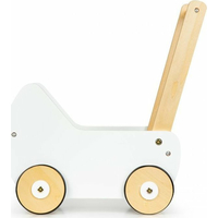 ECOTOYS Dřevěný vozík pro panenky bílý